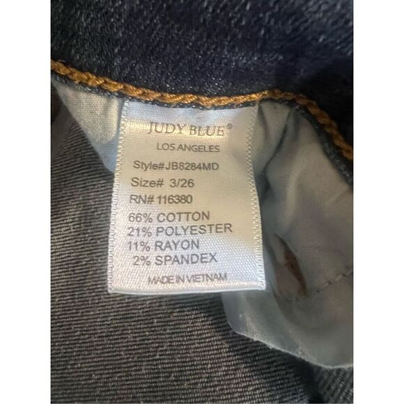 Judy Blue Women’s Size 26 Stretch Skinny Jeans Blue Dark Wash Denim Distressed - Picture 11 of 11